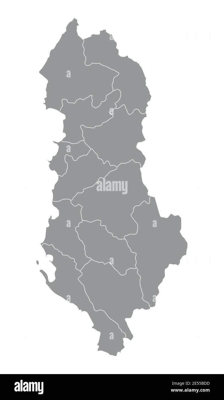 Albania regions map Stock Vector Image & Art Alamy