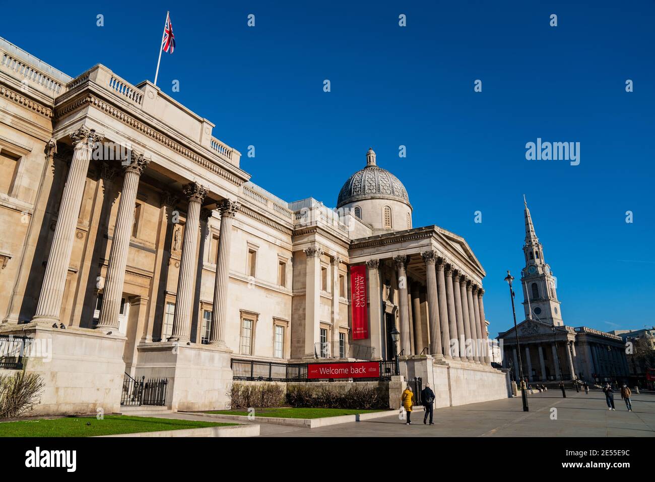 National Gallery at Trafalgar Square, London, UK Stock Photo