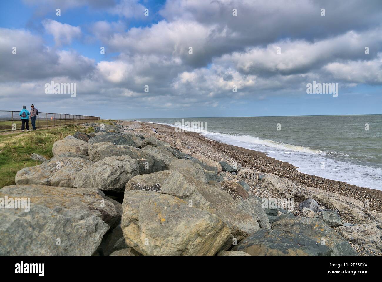 Beautiful calming view of Newcastle Beach, Sea Roadd, Leamore Upper, Arklow, Co. Wicklow, Ireland Stock Photo
