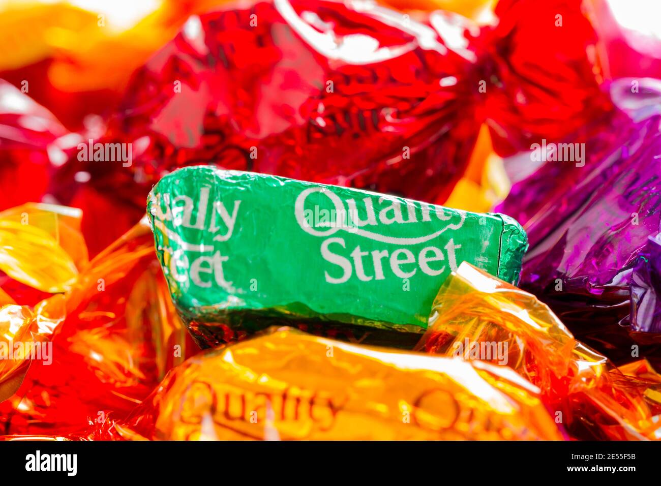 Closeup of some Quality Street sweets by Nestle Stock Photo Alamy