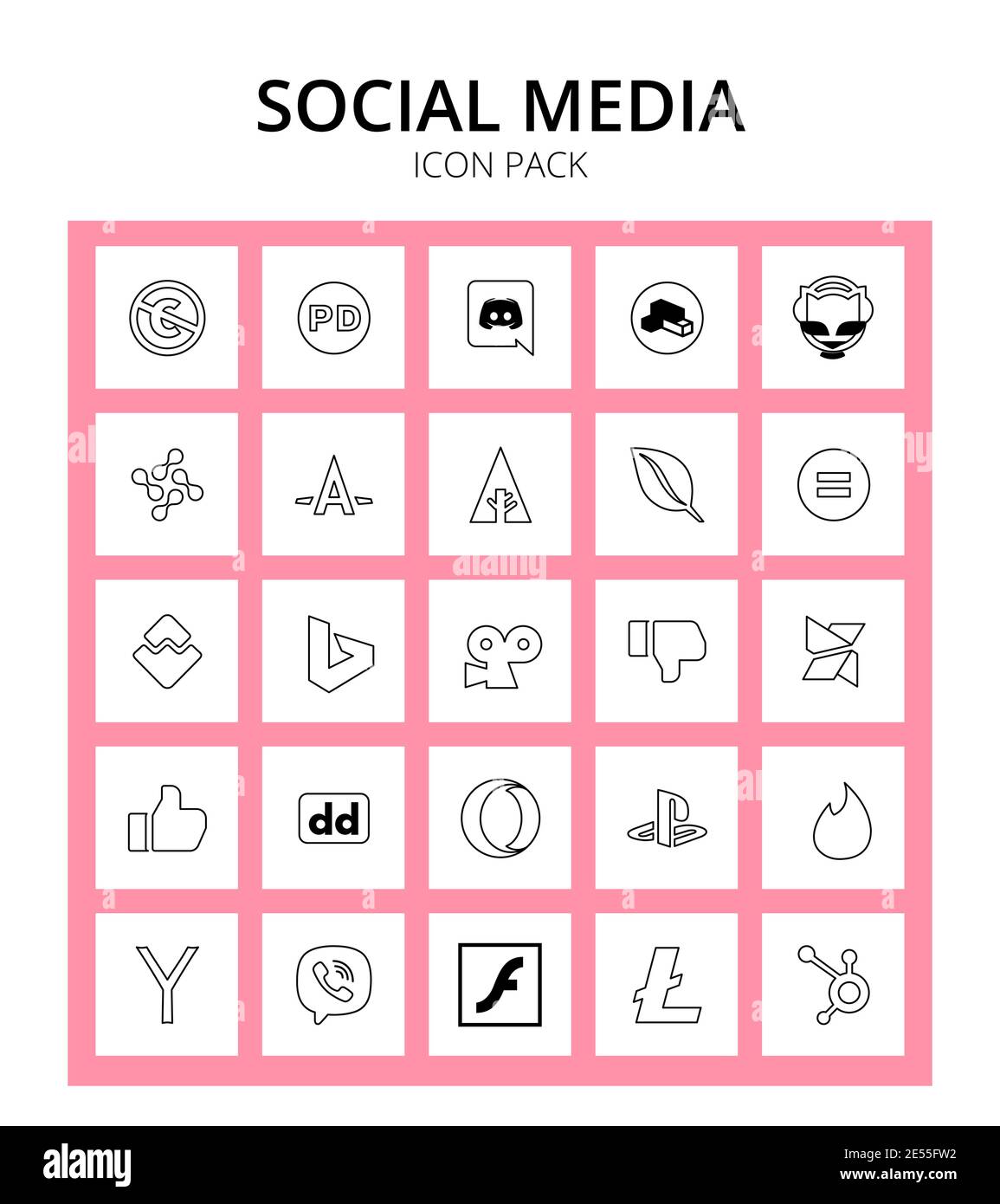 25 Social icon commons, envira, creative, forrst, netko Editable Vector Design Elements Stock Vector