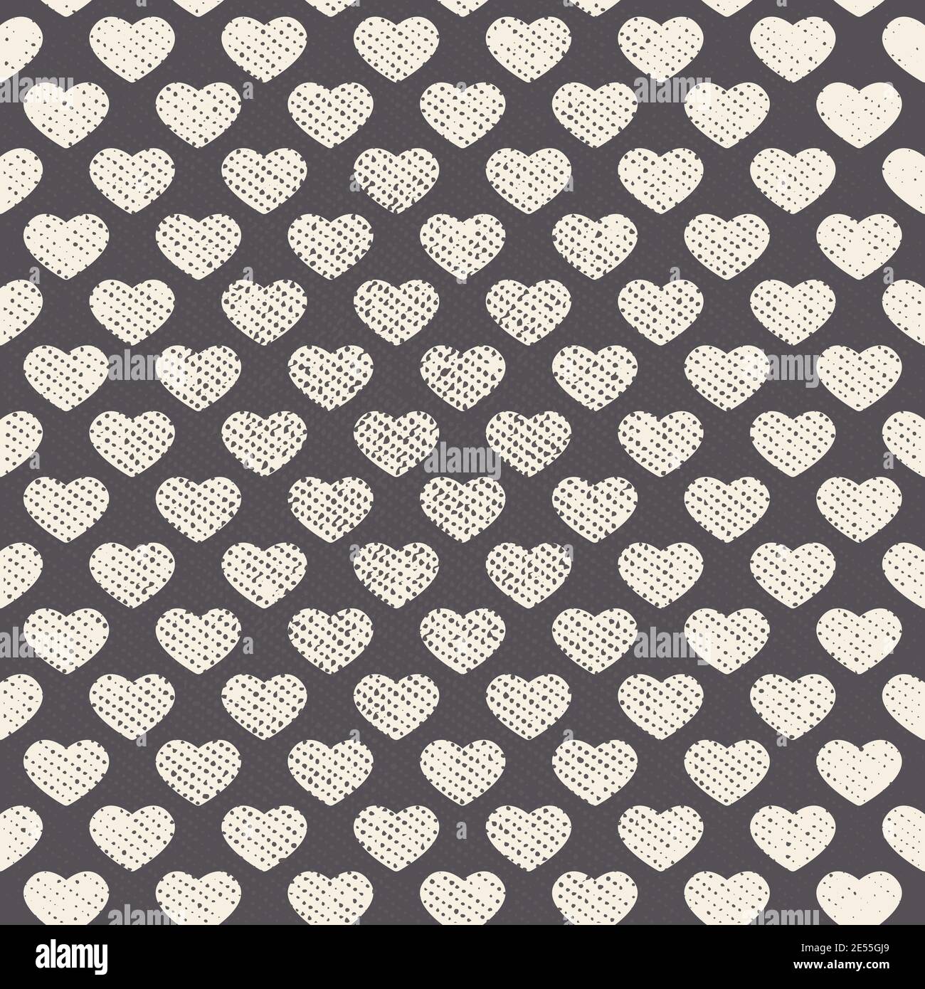 Vector Seamless Grunge Heart Pattern Stock Vector