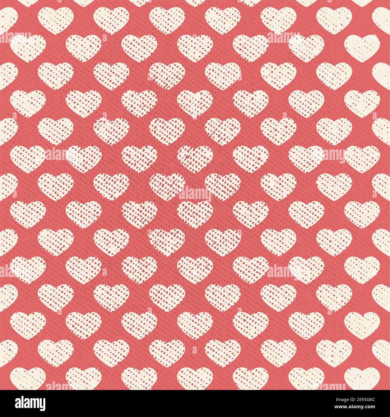 Vector Seamless Grunge Heart Pattern Stock Vector