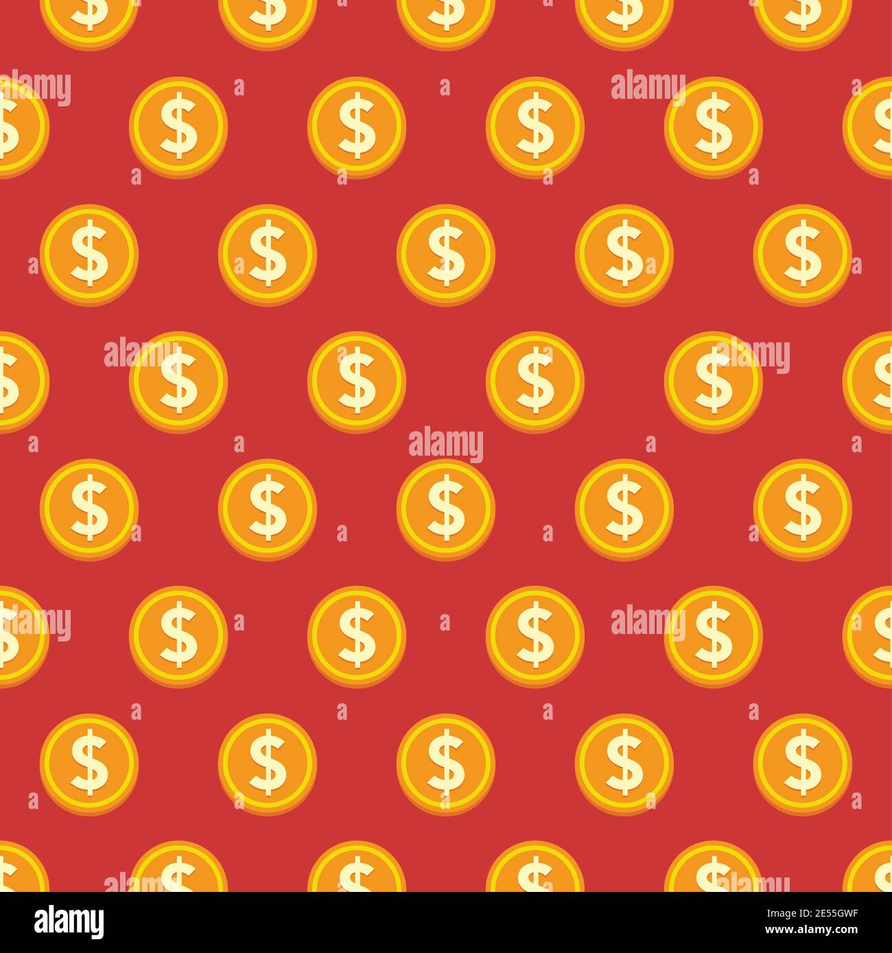 Vector Seamless Gold Coins Style Pattern Stock Vector