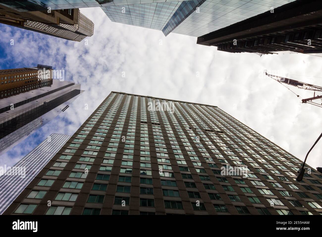 Skyscrapers looking at the sky in Manhattan New York City Stock Photo