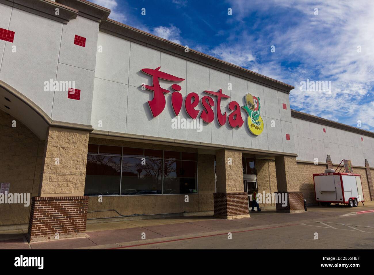 Fiesta grocery store sign and store front in Austin Texas Stock Photo