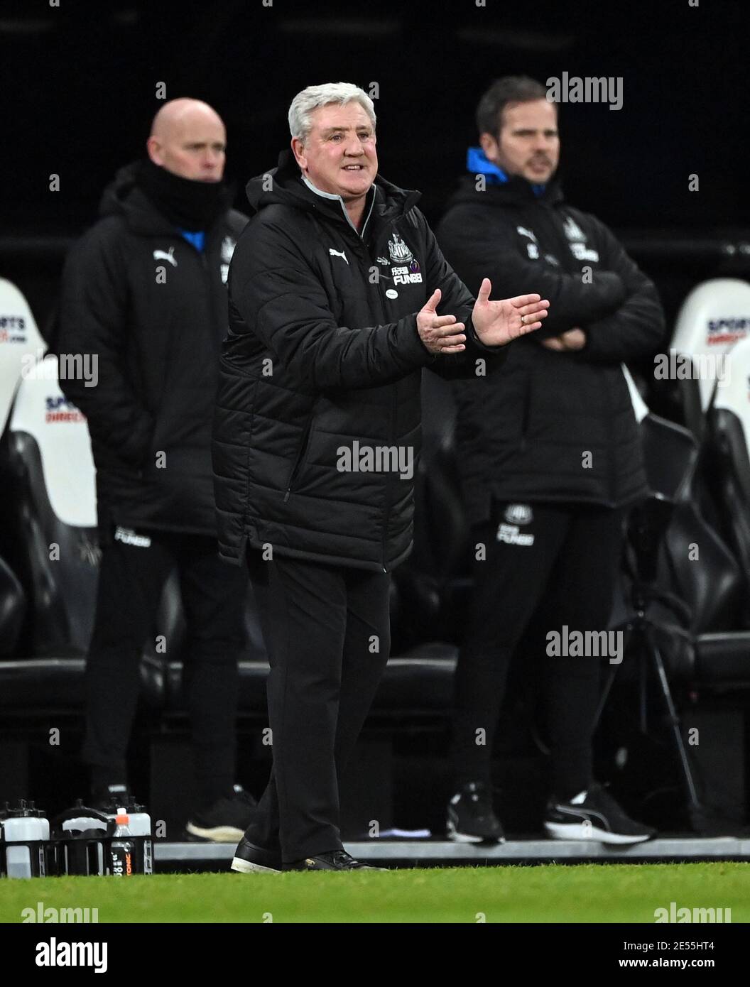 Newcastle United manager Steve Bruce during the Premier League match at St James' Park, Newcastle. Picture date: Tuesday January 26, 2021. Stock Photo