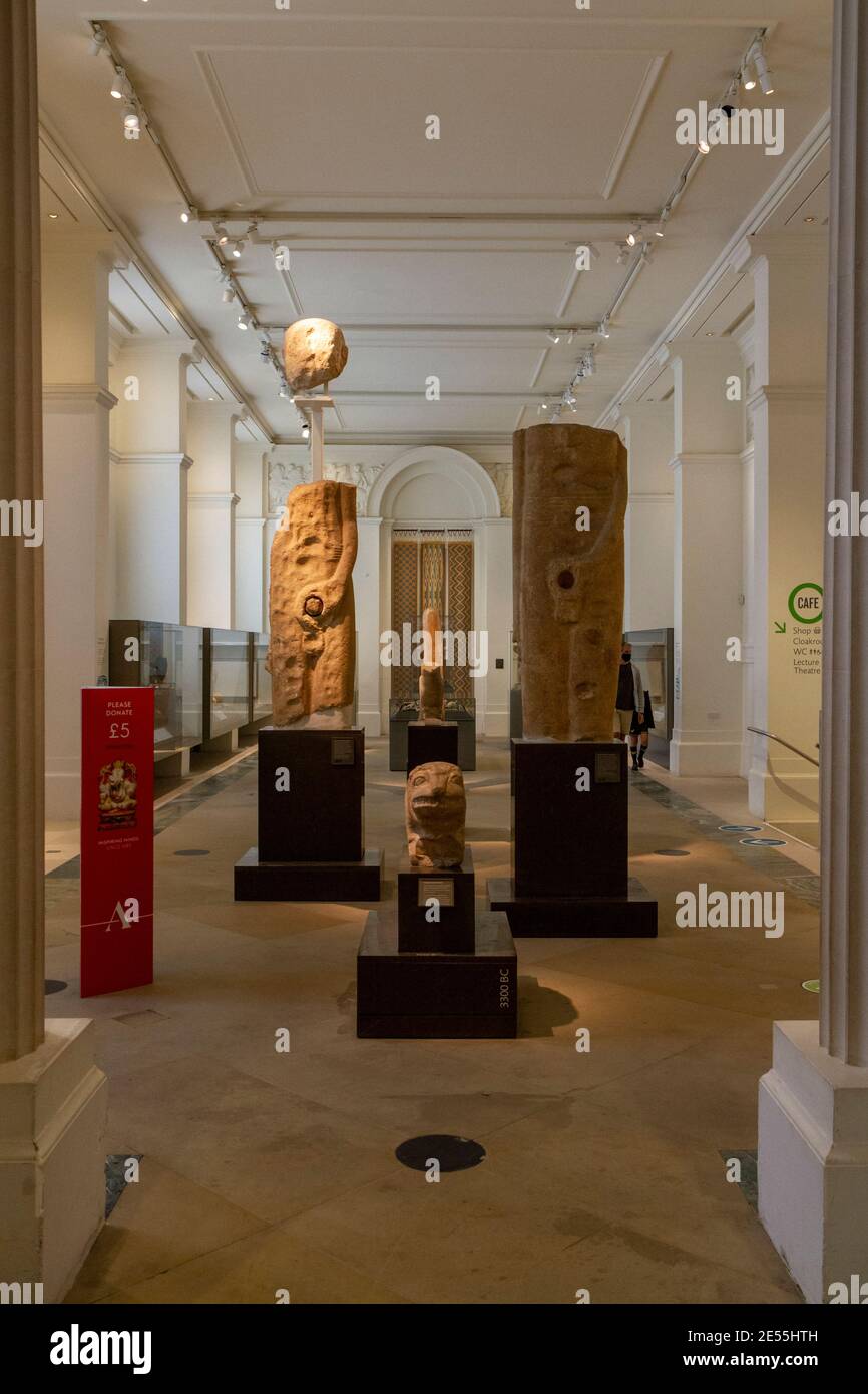 General view of exhibits in the Ashmolean Museum, the University of Oxford's museum of art and archaeology, Oxford UK. Stock Photo