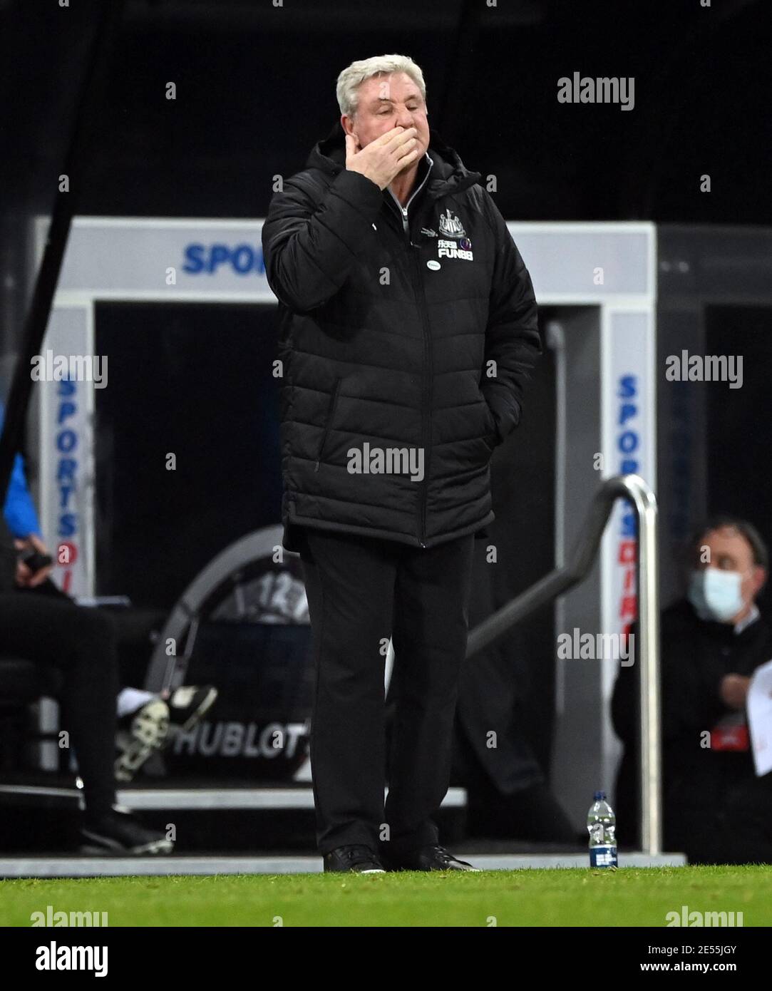 Newcastle United manager Steve Bruce during the Premier League match at St James' Park, Newcastle. Picture date: Tuesday January 26, 2021. Stock Photo