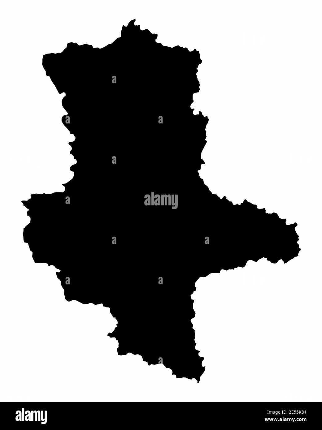 Saxony-Anhalt silhouette map Stock Vector