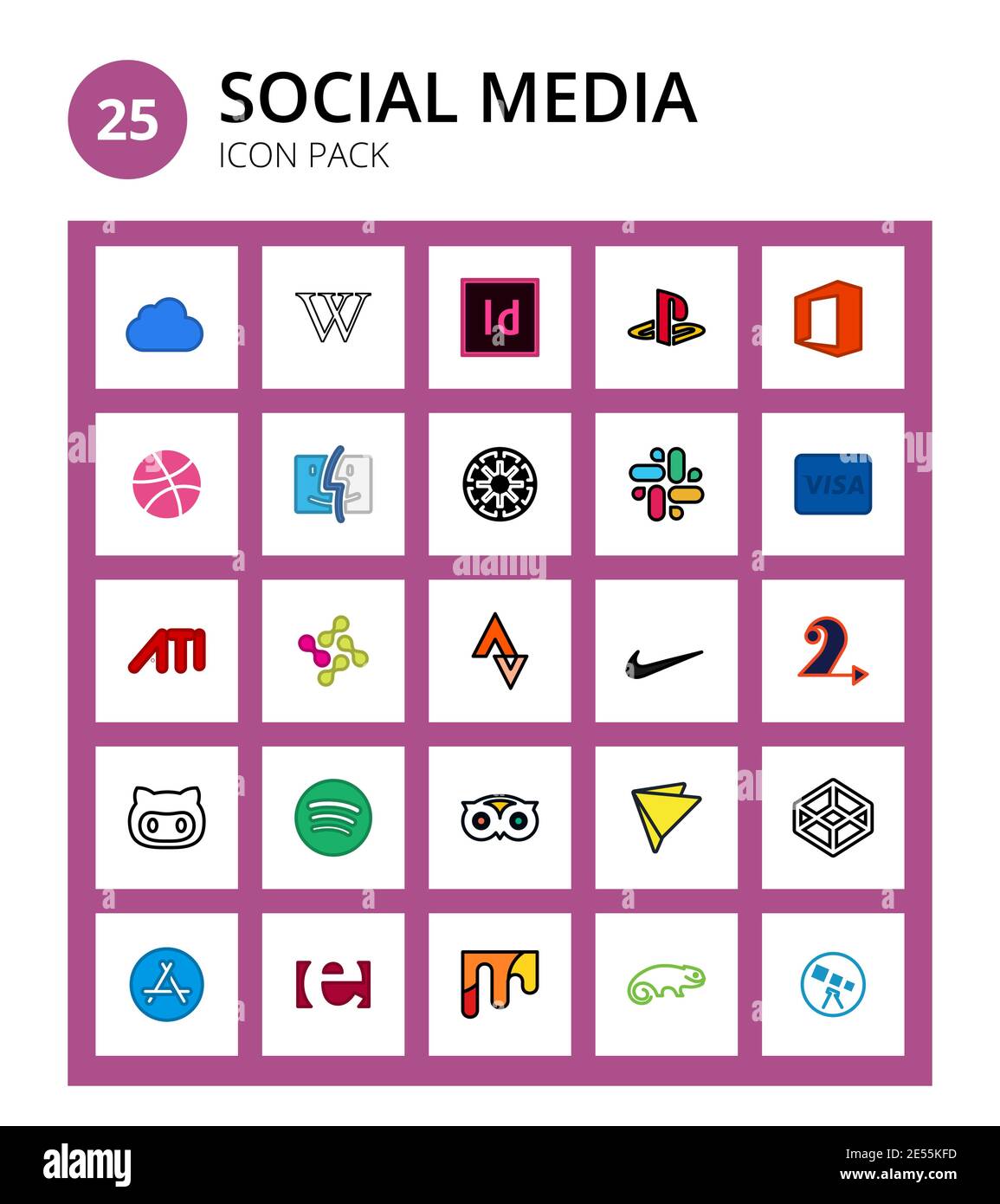 25 Social Media nike, netko, finder, visa Editable Design Elements Stock Vector Image & - Alamy