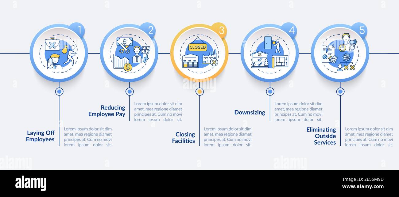 Cost cutting measures vector infographic template Stock Vector