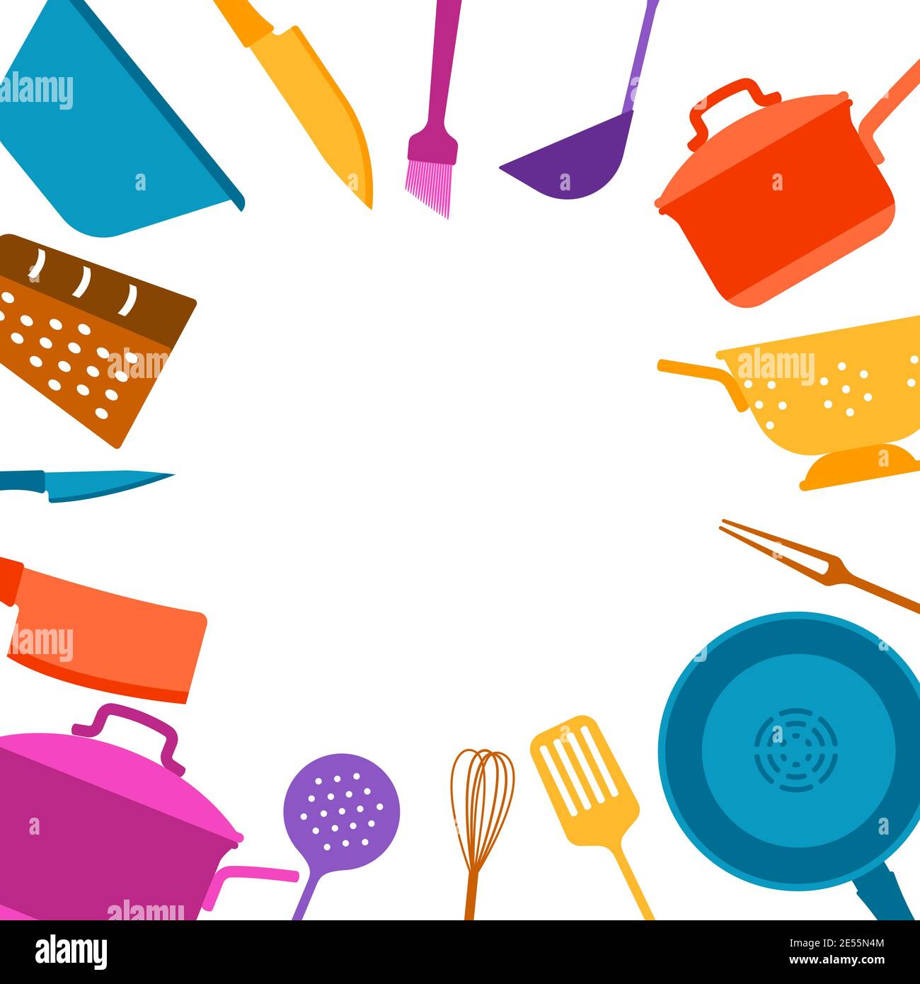 Background with kitchen utensils. Stock Vector