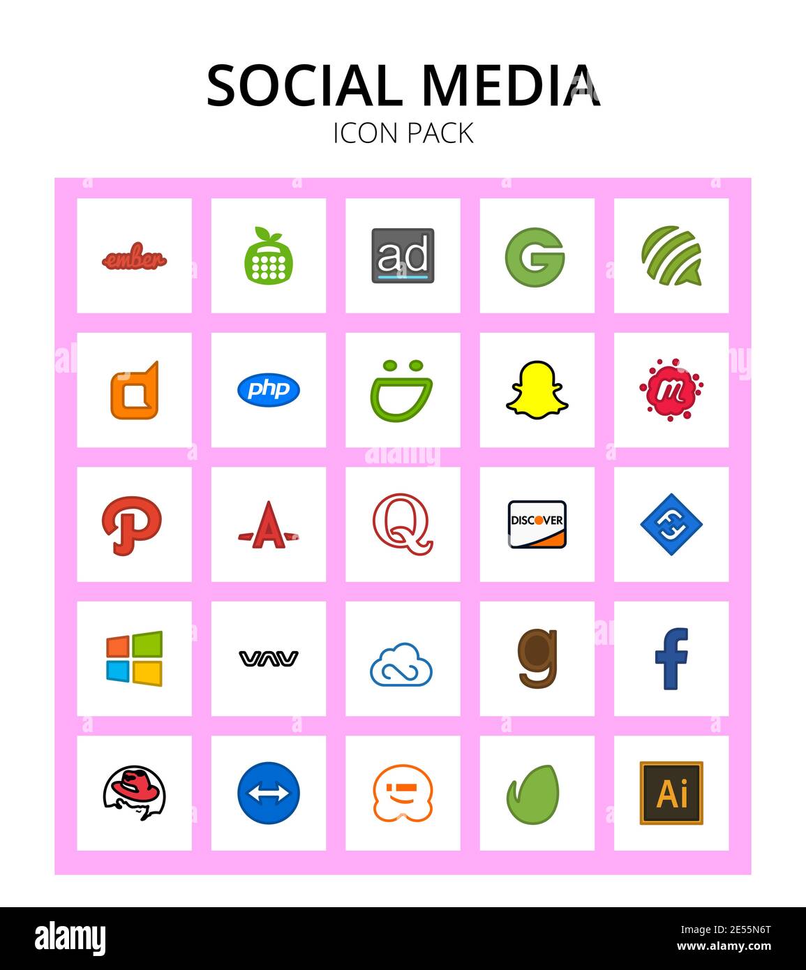 25 Social Signs And Symbols Games Fantasy Snapchat Credit Card Quora Editable Vector Design Elements Stock Vector Image Art Alamy