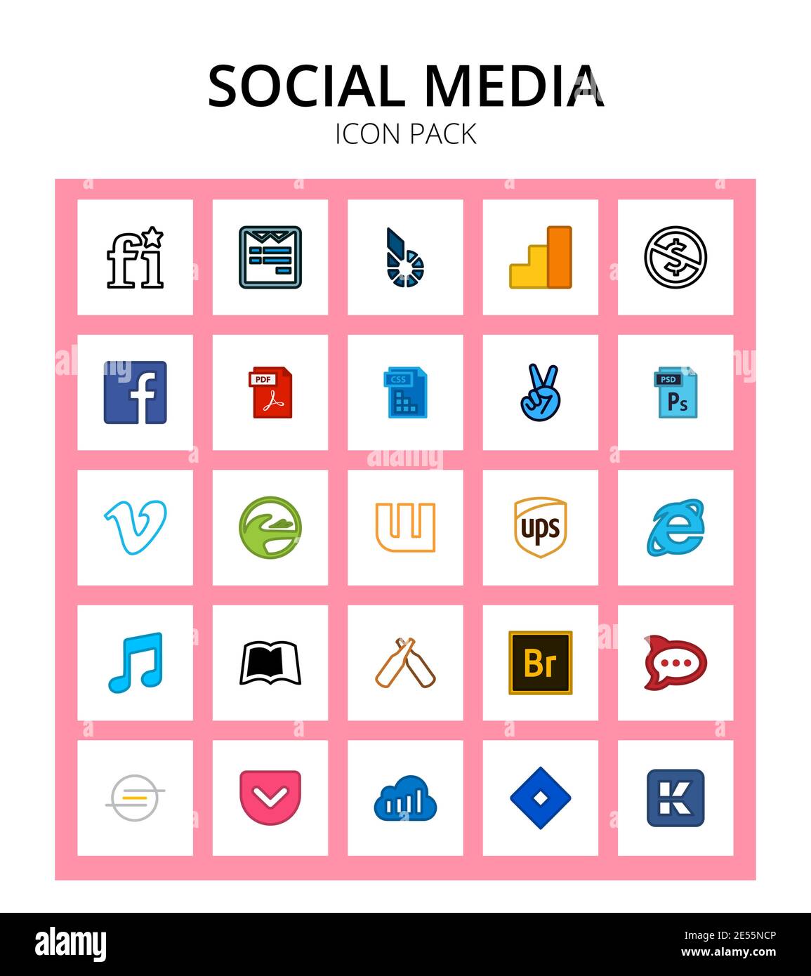 Set Of 25 Social Logo File Type Angellist Pdf Sheet File Type Editable Vector Design Elements Stock Vector Image Art Alamy