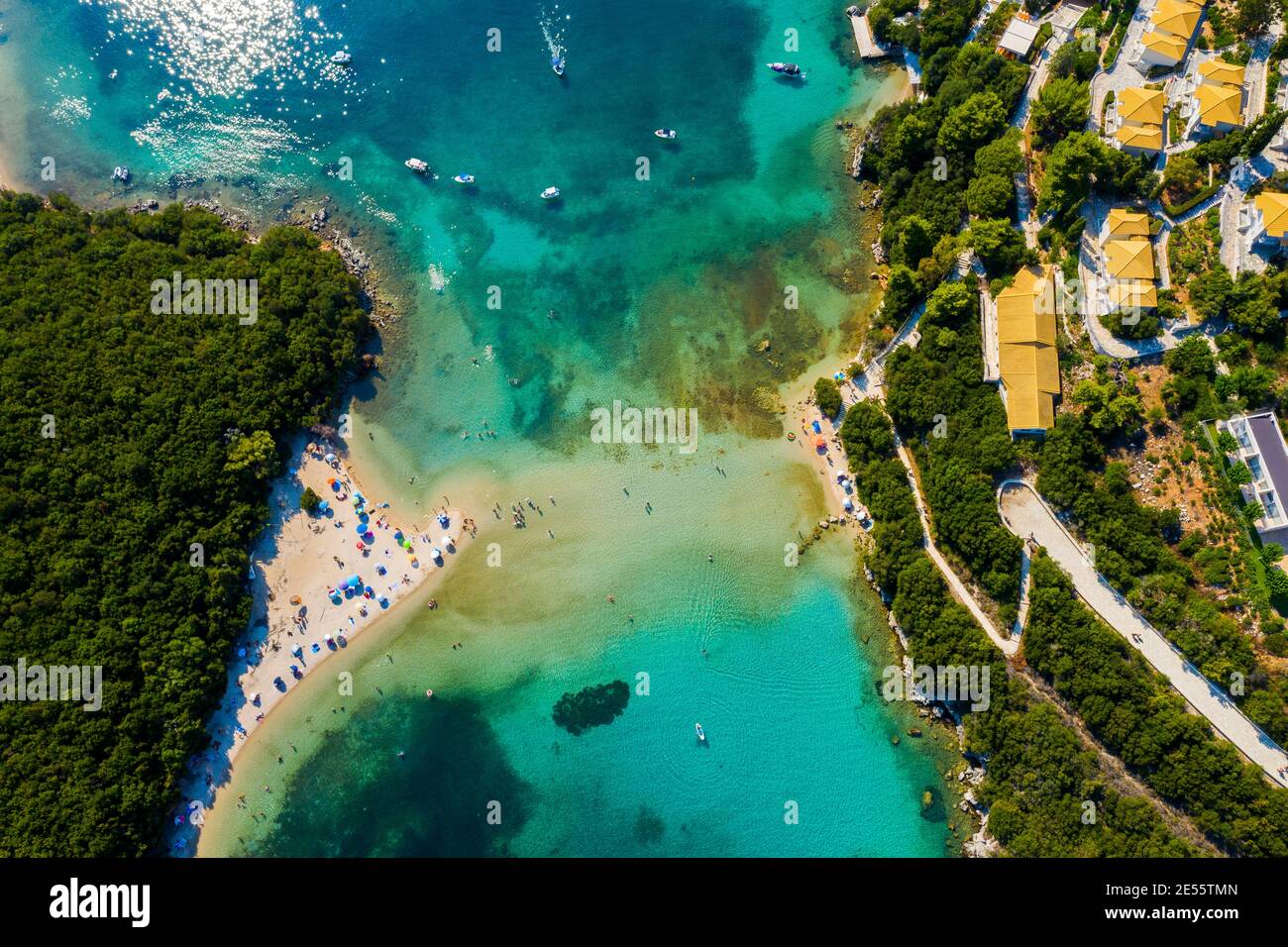 The beautiful Bella Vraka beach in Greece from above Stock Photo - Alamy