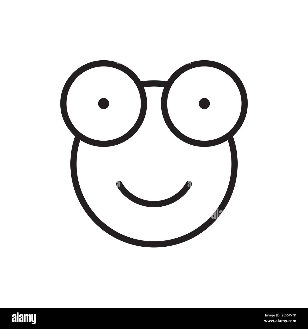line icon cartoon frog head design vector Stock Vector