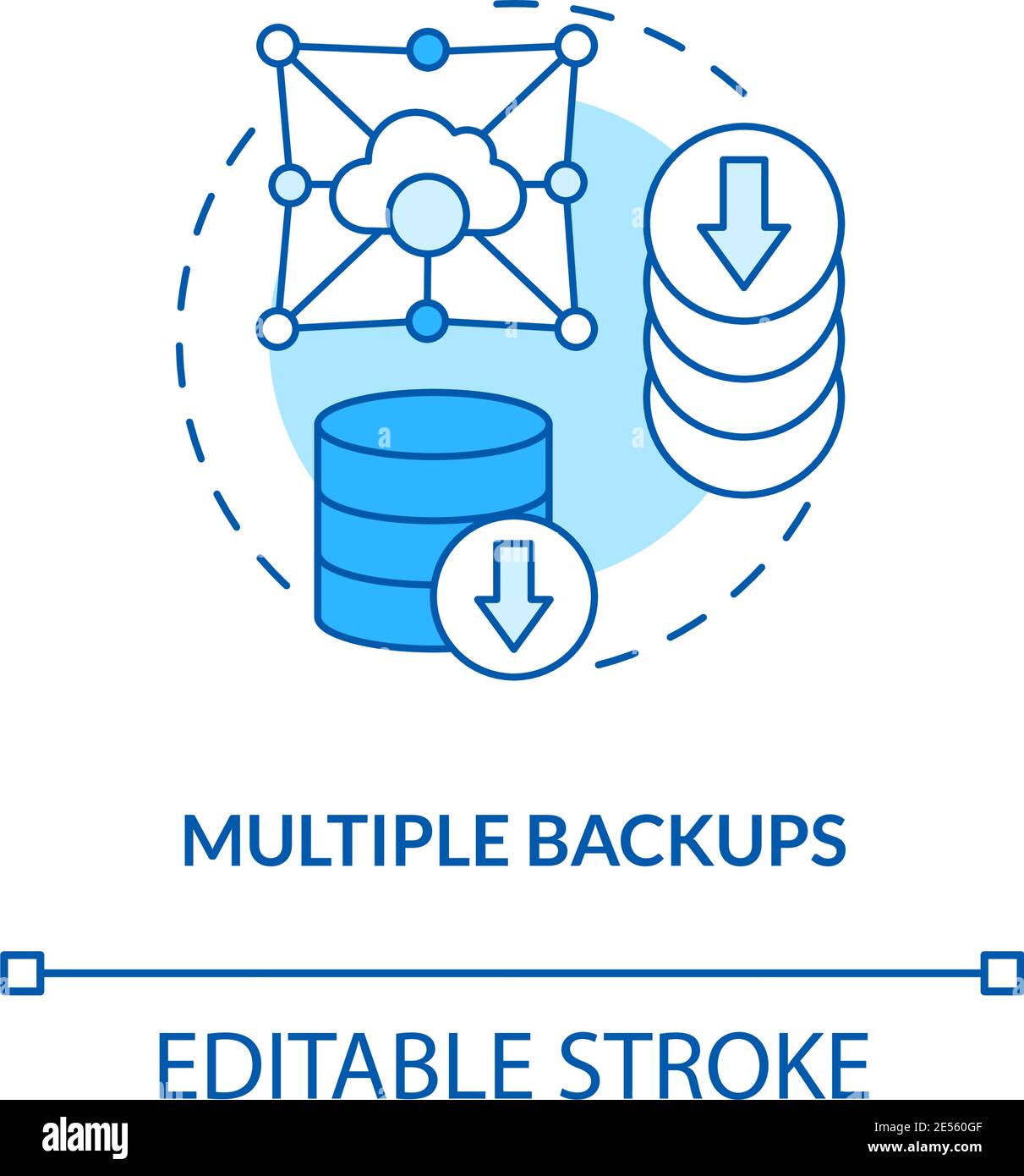 Multiple backups concept icon Stock Vector