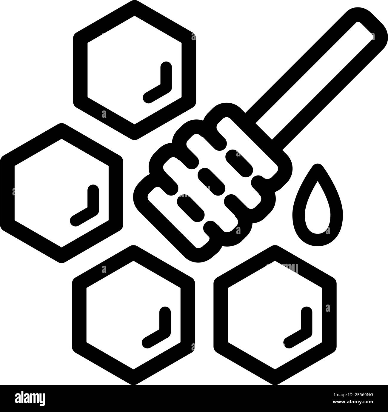Honey simple line color icon vector illustration. Honey dripper logo Stock Vector
