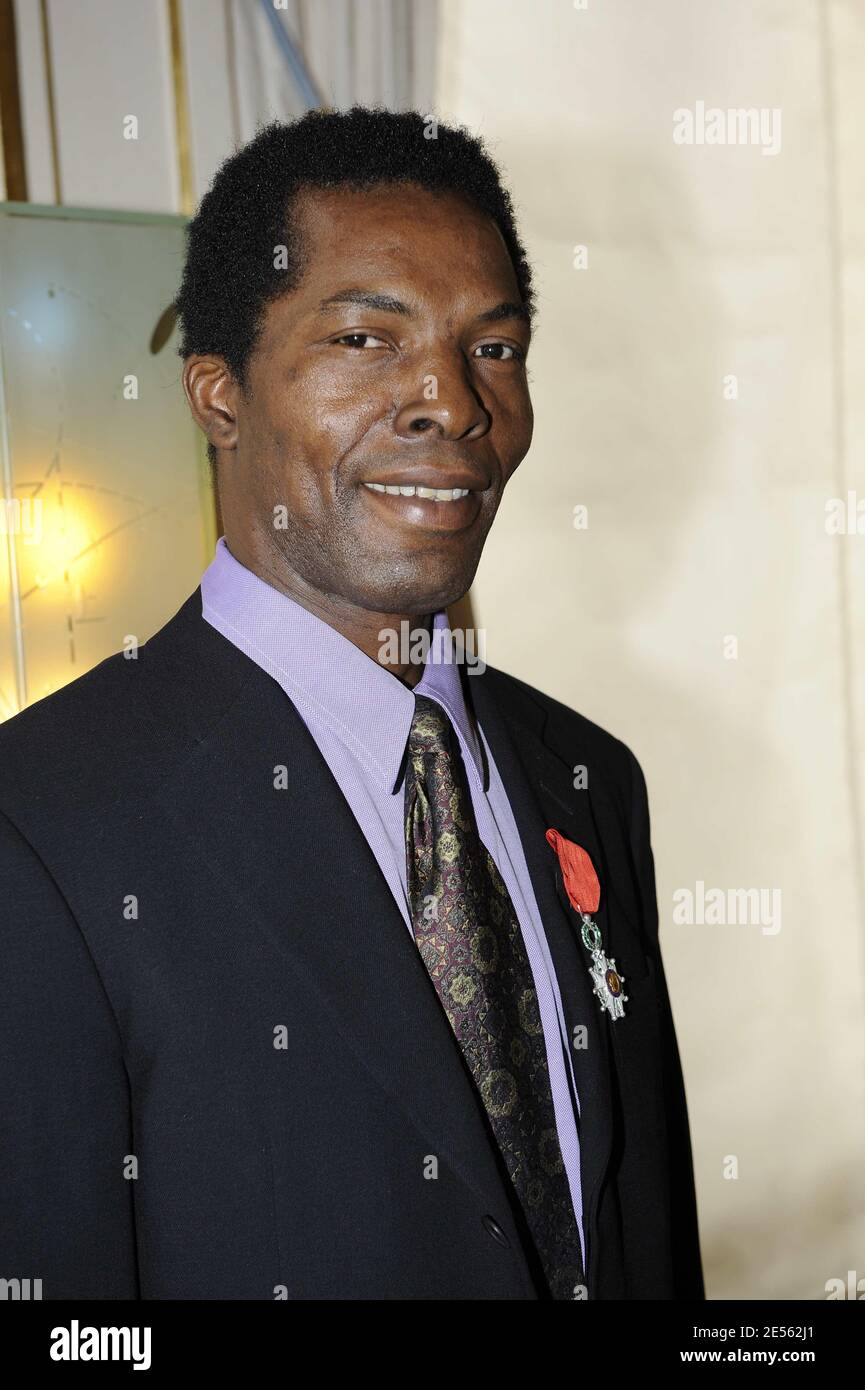 French actor Isaach de Bankole receives the medal of Knight of the Legion of Honour by French culture minister Christine Albanel during a ceremony held at the Culture ministry in Paris, France on July 2, 2008. Photo by Mousse/ABACAPRESS.COM Stock Photo