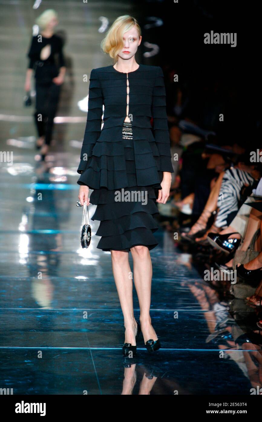 A model displays a creation by Italian designer Giorgio Armani for his fall winter 2008-2009 Haute-Couture collection show in Paris, France on June 30, 2008. Photo by Java/ABACAPRESS.COM Stock Photo