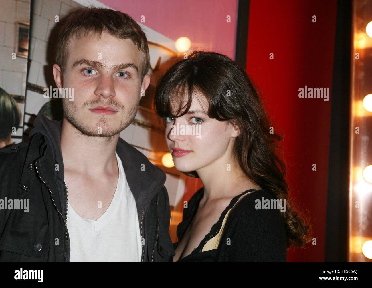 EXCLUSIVE - Roxane Mesquida and her boyfriend Brady Corbet pose for our photographer as part of the premiere of Broken English held at Cinema du Pantheon in Paris, France on July 8, 2008. Photo by Denis Guignebourg/ABACAPRESS.COM Stock Photo