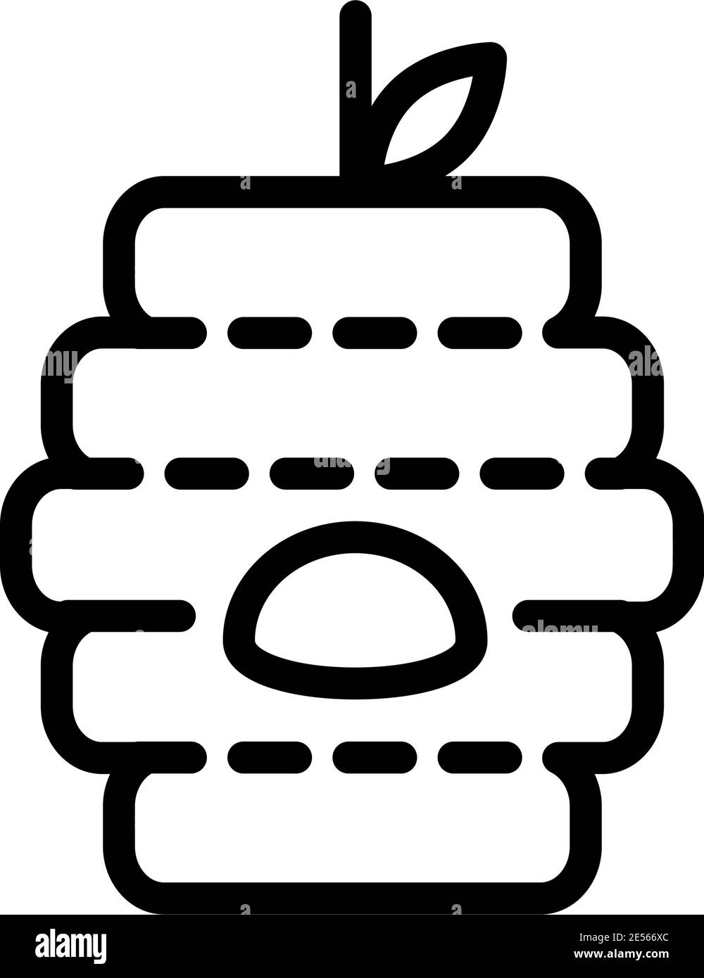 Wild bee hive, simple beehive color line icon. Stock Vector
