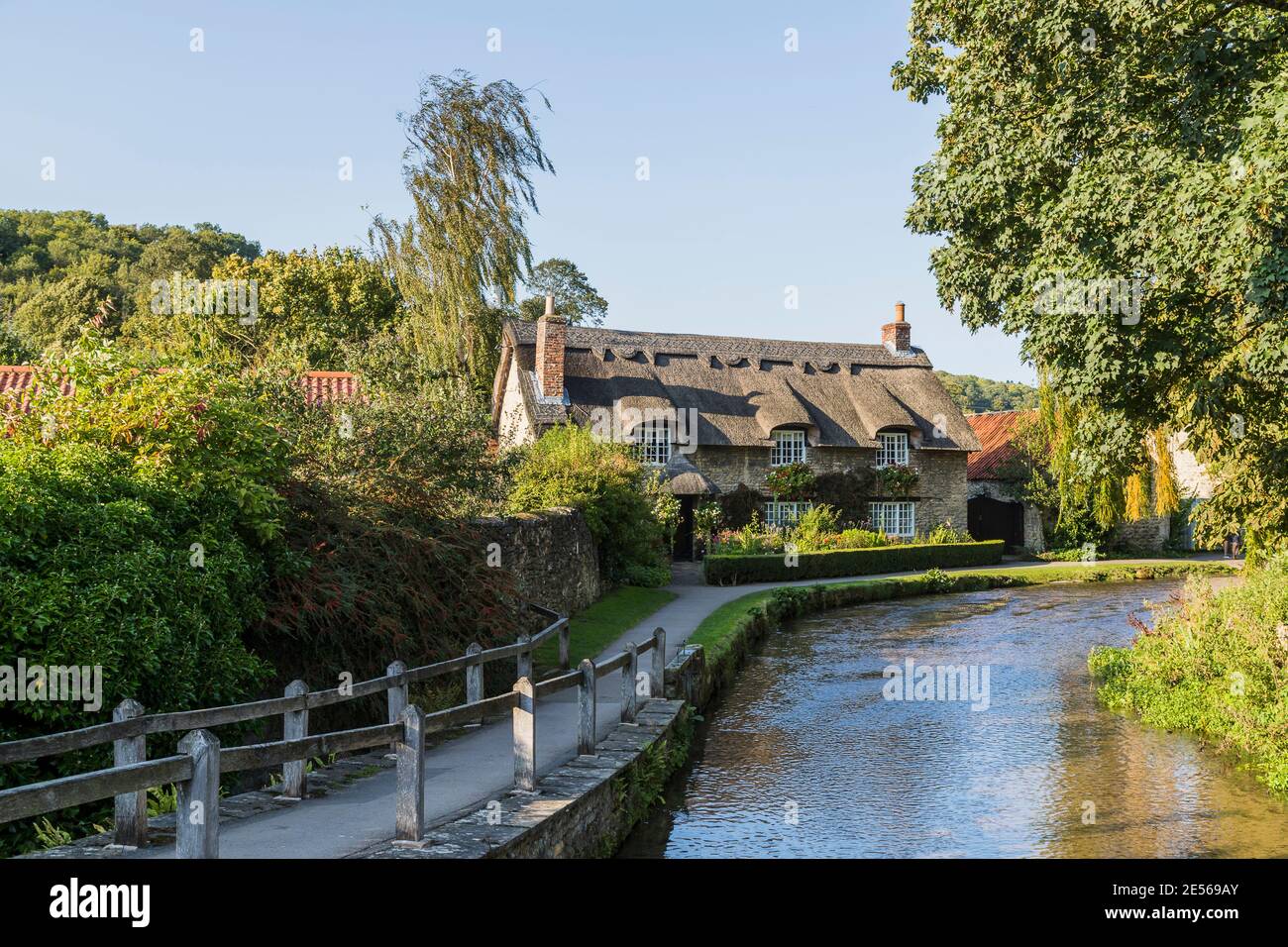 Thatched Cottage in Thornton le Dale. Stock Photo