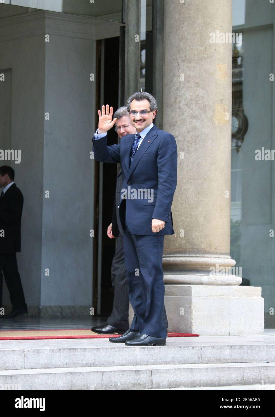 Saudi Prince Alwaleed Bin Talal Bin Abdulaziz Al Saud received by French President's diplomatic advisor and sherpa Jean-David Levitte at Elysee Palace in Paris, France on July 16, 2008. Photo by Denis Guignebourg/ABACAPRESS.COM Stock Photo