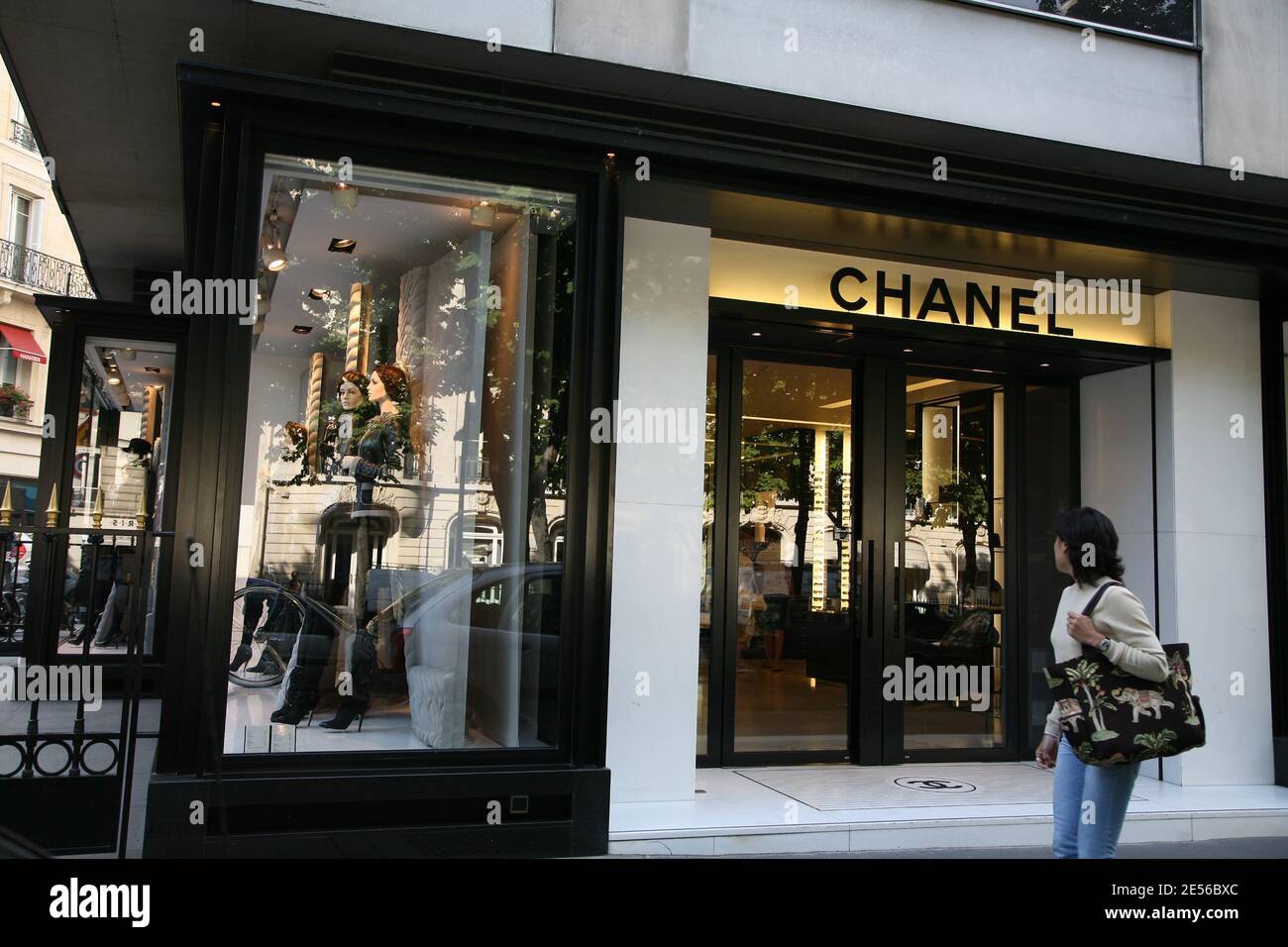 Chanel store on Avenue Montaigne in Paris, France on July 24, 2008. Photo  by Denis Guignebourg/ Stock Photo - Alamy