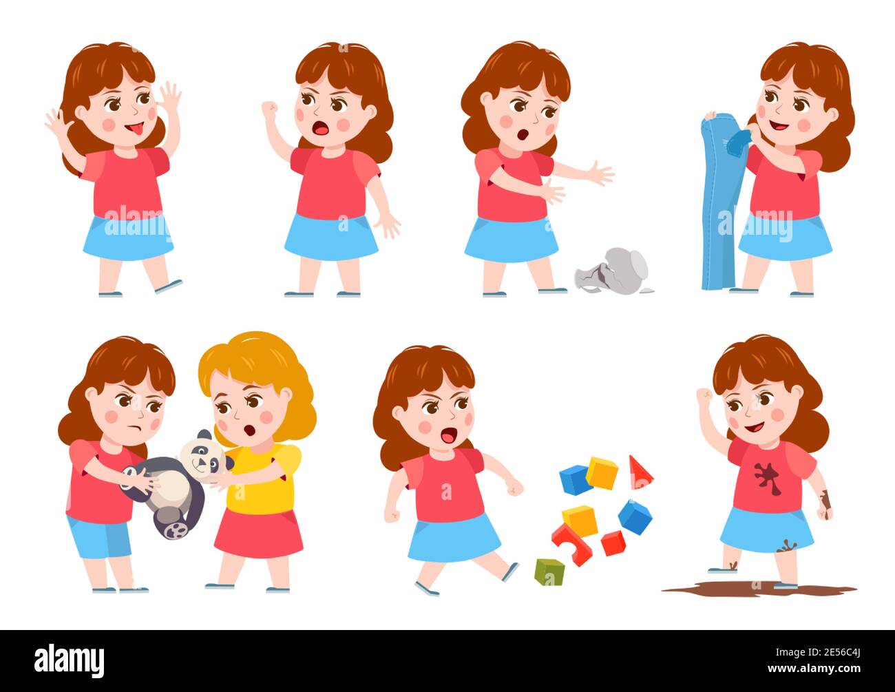 Cartoon girl fight hi-res stock photography and images - Alamy