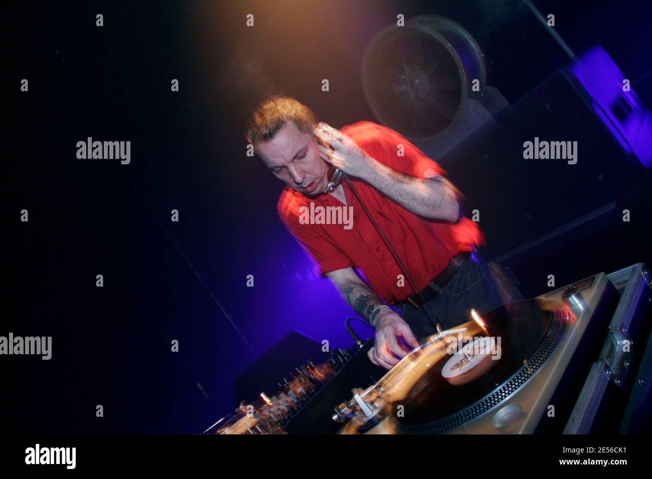 British DJ Andrew Weatherall performs live on stage in Paris, France