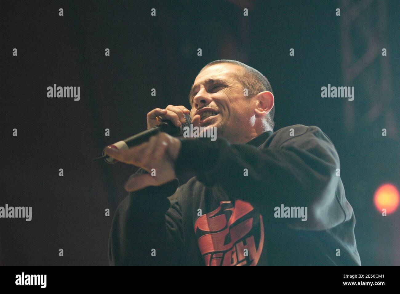 French singer Kool Shen from the NTM band performs live on stage during