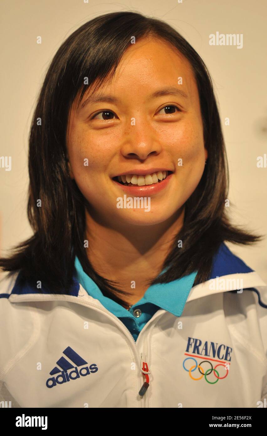 French badminton player Hongyan Pi during a press conference at the club France before the XXIX Olymoic Games, in Beijin, China, on August 6, 2008. Photo by Gouhier-Hahn-Nebinger/ABACAPRESS.COM Stock Photo