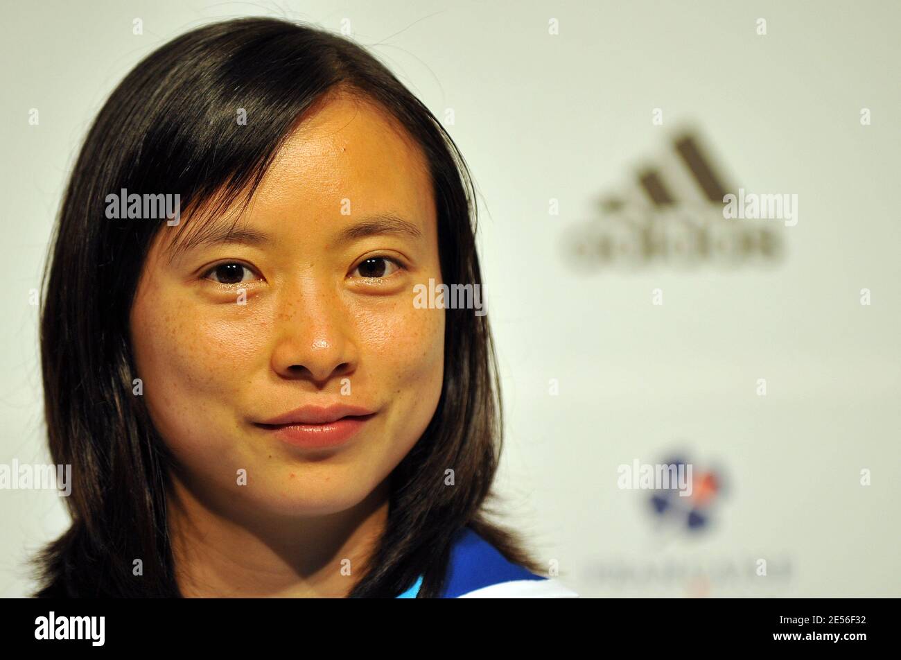 French badminton player Hongyan Pi during a press conference at the club France before the XXIX Olymoic Games, in Beijin, China, on August 6, 2008. Photo by Gouhier-Hahn-Nebinger/ABACAPRESS.COM Stock Photo