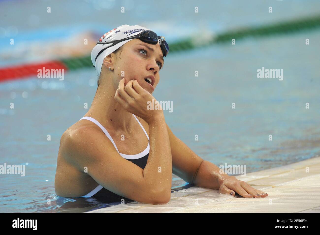 USA's Swimmer Natalie Coughlin during a training session at the National Aquatics Center before the XXIX Olymoic Games, in Beijin, China, on August 7, 2008. Photo by Gouhier-Hahn-Nebinger/Cameleon/ABACAPRESS.COM Stock Photo