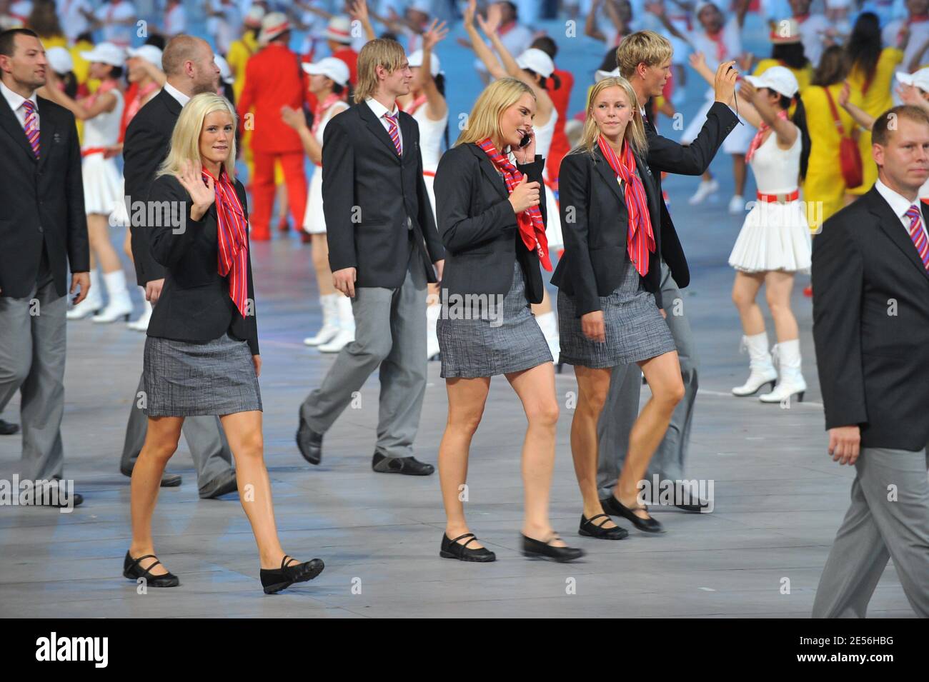 The Iceland delegation during the Opening Ceremony for the 2008 Beijing Summer Olympics at the National Stadium in Beijing, China on August 8, 2008. Photo by Jean-Michel Psaila/ABACAPRESS.COM Stock Photo