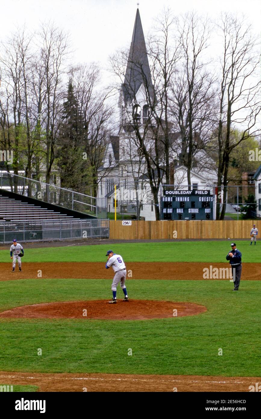 baseball, game,Doubleday Field, Cooperstown, New York Stock Photo Alamy
