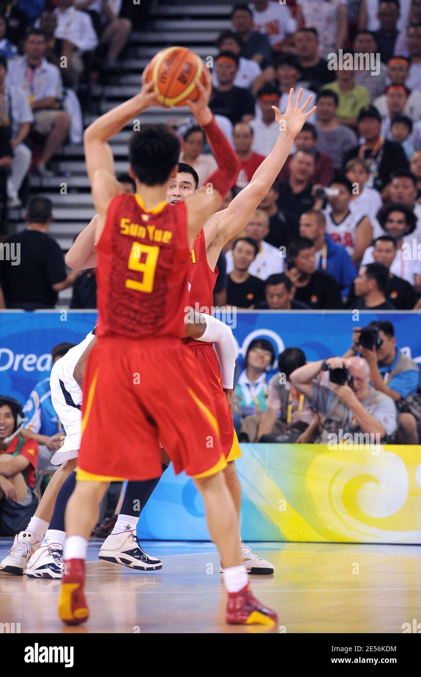 USA Basketball defeats China 101-70 during the 2008 Beijing Olympic Games. August 10, 2008. (Pictured: Yao Ming). Photo by Gouhier/Hahn/Nebinger/Abacapress.com Stock Photo