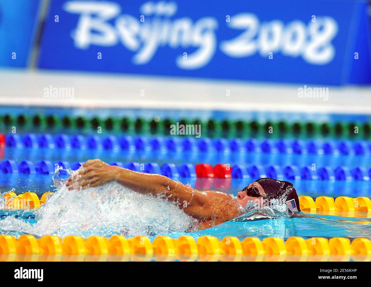 Natalie Coughlin of the United States competes in the Women's 100m Backstroke Semifinal 1 held day 3 of the XXIX Olympic games at the Olympic National aquatic center in Beijing, China on August 11, 2008. Photo by Gouhier-Hahn-Nebinger/Cameleon/ABACAPRESS.COM Stock Photo