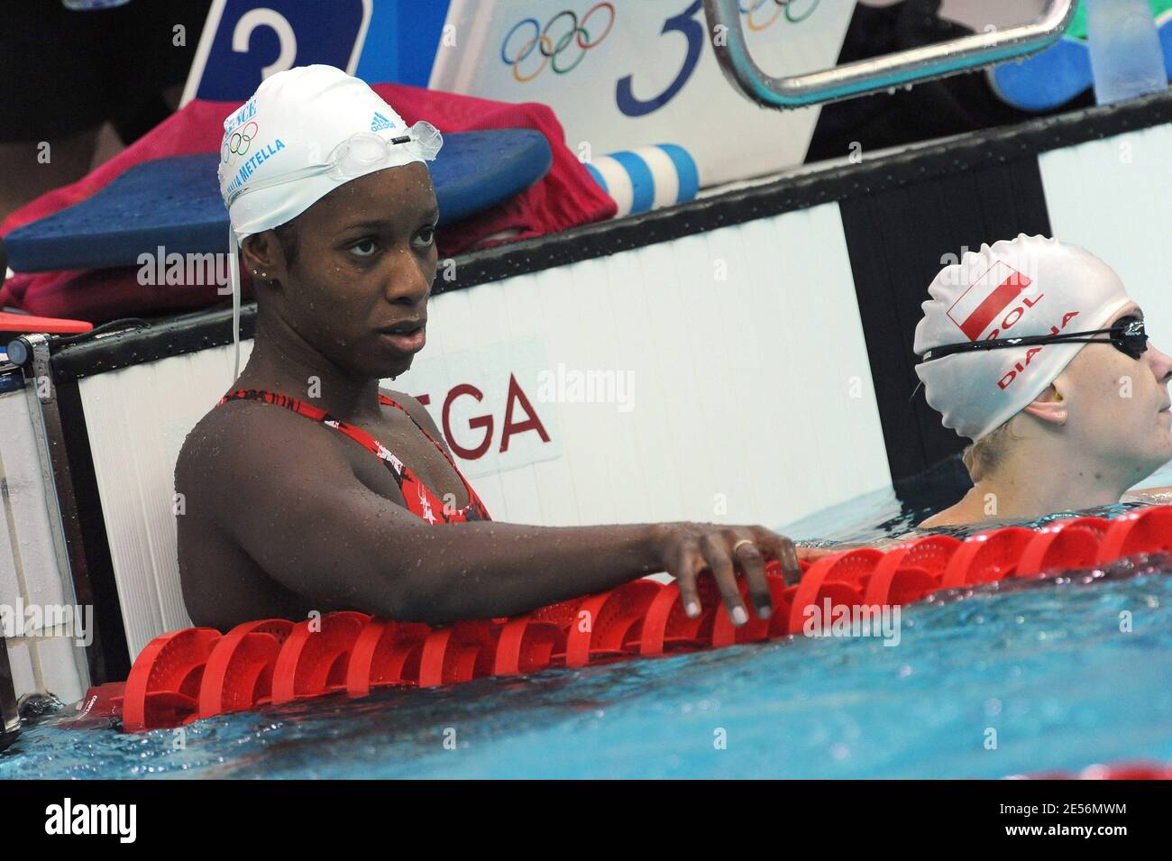 France's Malia Metella at the National Aquatics Center during the 2008  Beijing Olympic Games in Beijing, China on August 13, 2008. Photo by  Gouhier-Hahn-Nebinger/Cameleon/ABACAPRESS.COM Stock Photo - Alamy