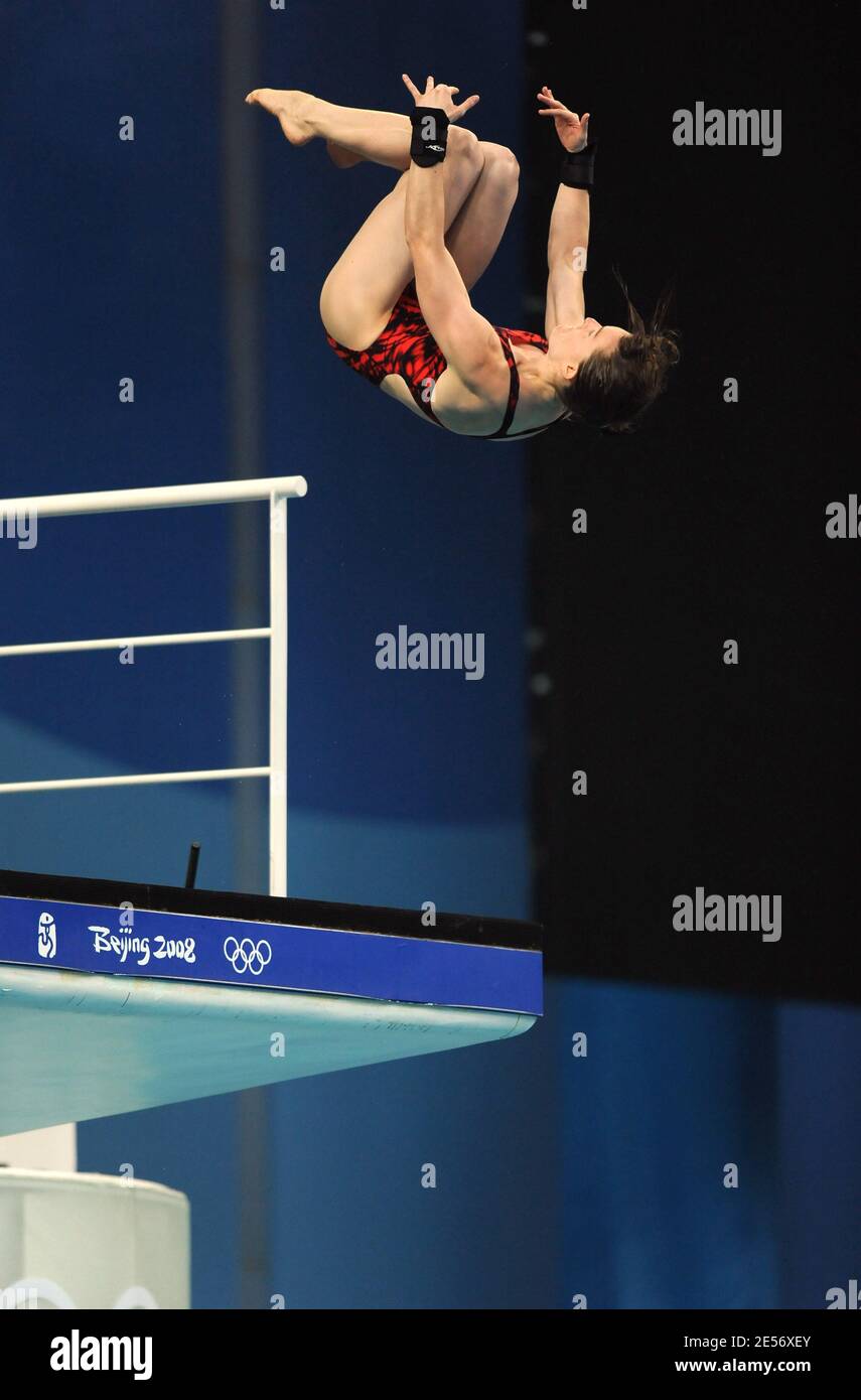 France's Claire Febvay competes during the Women's 10m Platform of the