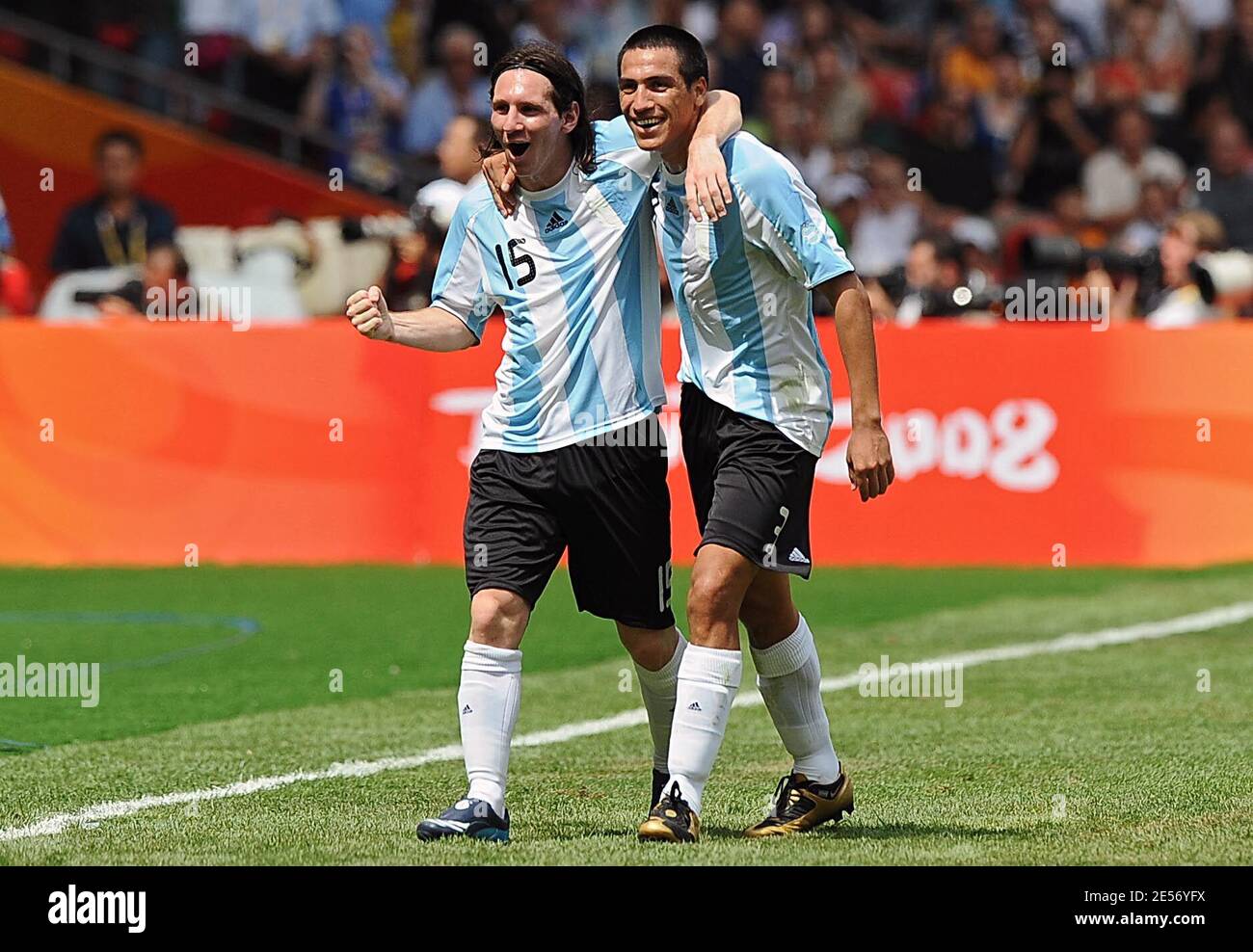 Argentina's Lionel Messi during the Men's Gold Medal football match between  Nigeria and Argentina of Beijing 2008 Olympic Games on Day 15 at the  National Stadium in Beijing, China on August 23