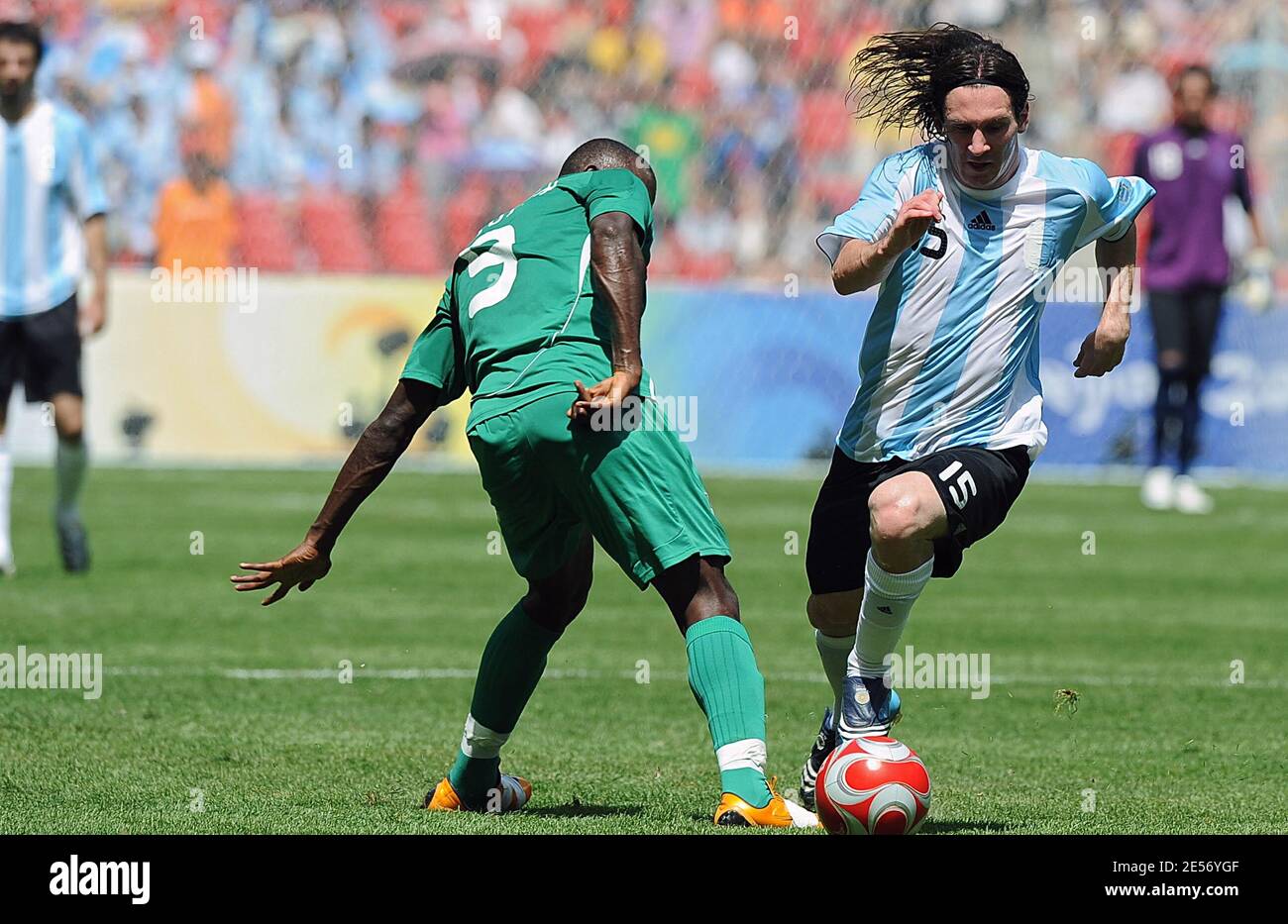 Argentina's Lionel Messi during the Men's Gold Medal football match between  Nigeria and Argentina of Beijing 2008 Olympic Games on Day 15 at the  National Stadium in Beijing, China on August 23