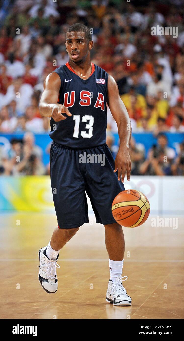 Usa S Chris Paul During The Men S Basketball Final Usa Vs Spain At The Beijing 08 Olympics In Beijing China On August 24 08 Usa Won 118 107 Photo By Gouhier Hahn Nebinger Cameleon Abacapress Com Stock Photo