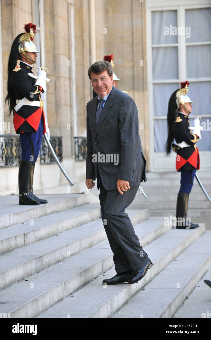 Xavier Darcos, Minister for Education arrives at the Elysee Palace in Paris, France on August 27, 2008, to attend the 16th Ambassadors' Conference. Photo by Mousse/ABACAPRESS.COM Stock Photo