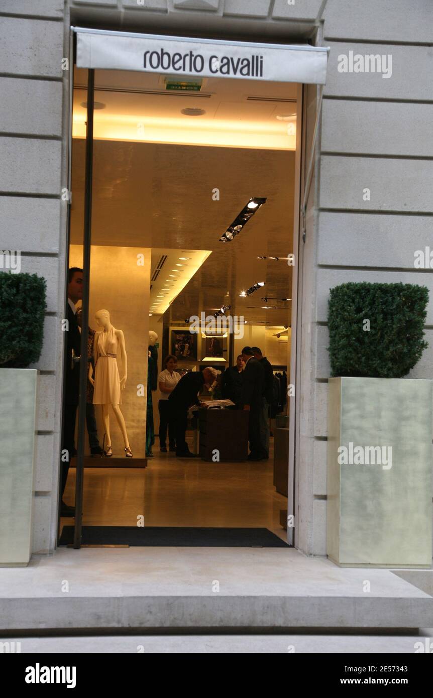 Roberto Cavalli Boutique on Avenue Montaigne in Paris, France on August 20, 2008. Photo by Denis Guignebourg/ABACAPRESS.COM Stock Photo