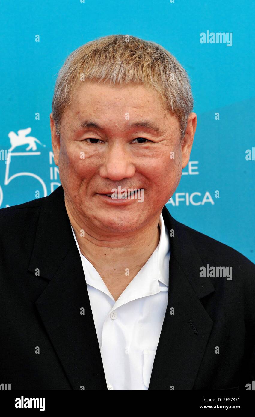 Director Takeshi Kitano during a photocall for his movie 'Achilles to Kame' poses during the 65th Mostra Venice Film Festival at Venice Lido in Venice, Italy on August 28, 2008. Photo by Thierry Orban/ABACAPRESS.COM Stock Photo