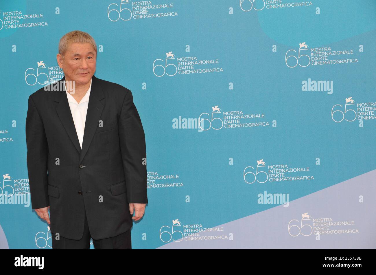 Japanese director Takeshi Kitano poses during a photocall for his movie 'Achilles to Kame' during the 65th Mostra Venice Film Festival at Venice Lido in Venice, Italy on August 28, 2008. Photo by Thierry Orban/ABACAPRESS.COM Stock Photo