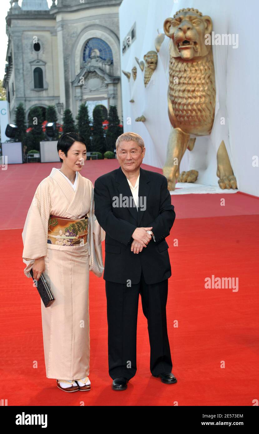Actress Kanako Higuchi, director Takeshi Kitano arrive at the 'Achilles and the Tortoise' screening during the 65th Mostra Venice Film Festival at Sala Grande in Venice, Italy on August 28, 2008. Photo by Thierry Orban/ABACAPRESS.COM Stock Photo
